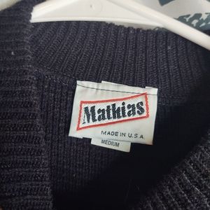 Vtg Mathias Sweater Black/Gold/Red